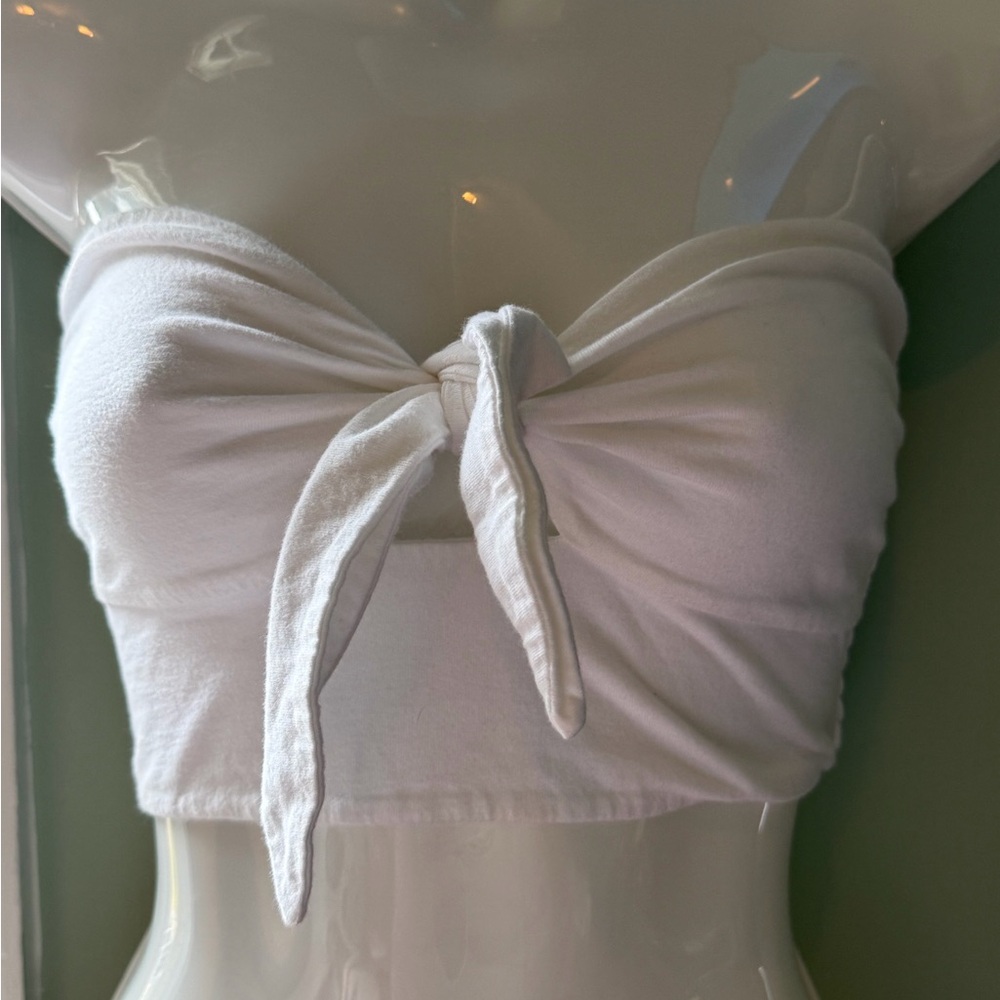 Wilfred White Tie-Front Crop Top